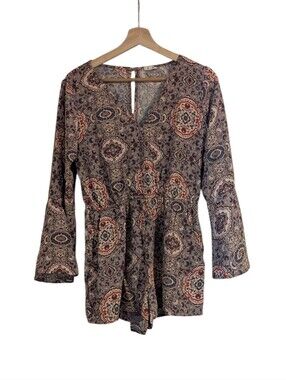 En Creme Multicolor Paisley Romper, M